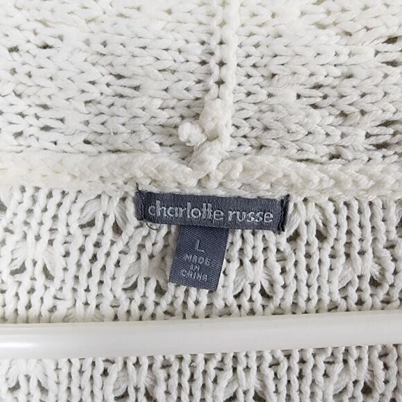 Charlotte Russe Cardigan White Sweater Size Large - Picture 3 of 9